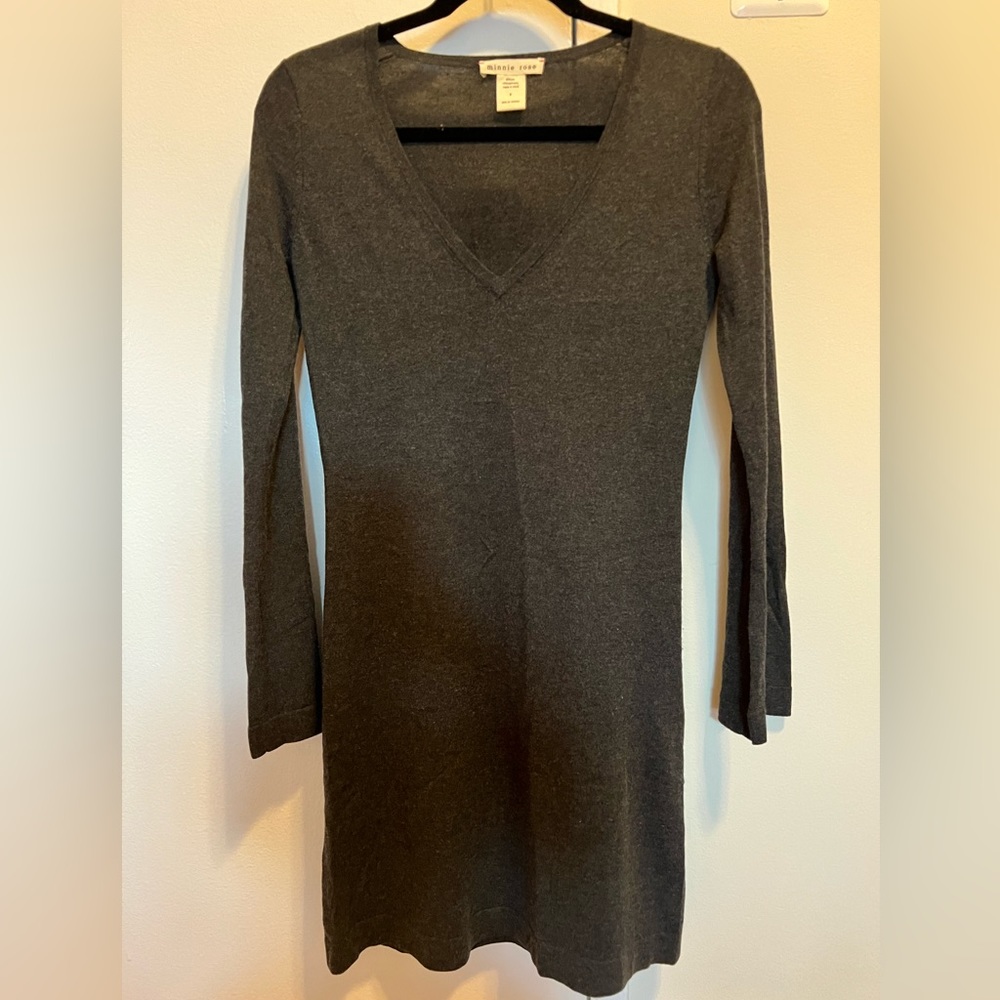 Minnie Rose Gray Sweater Dress